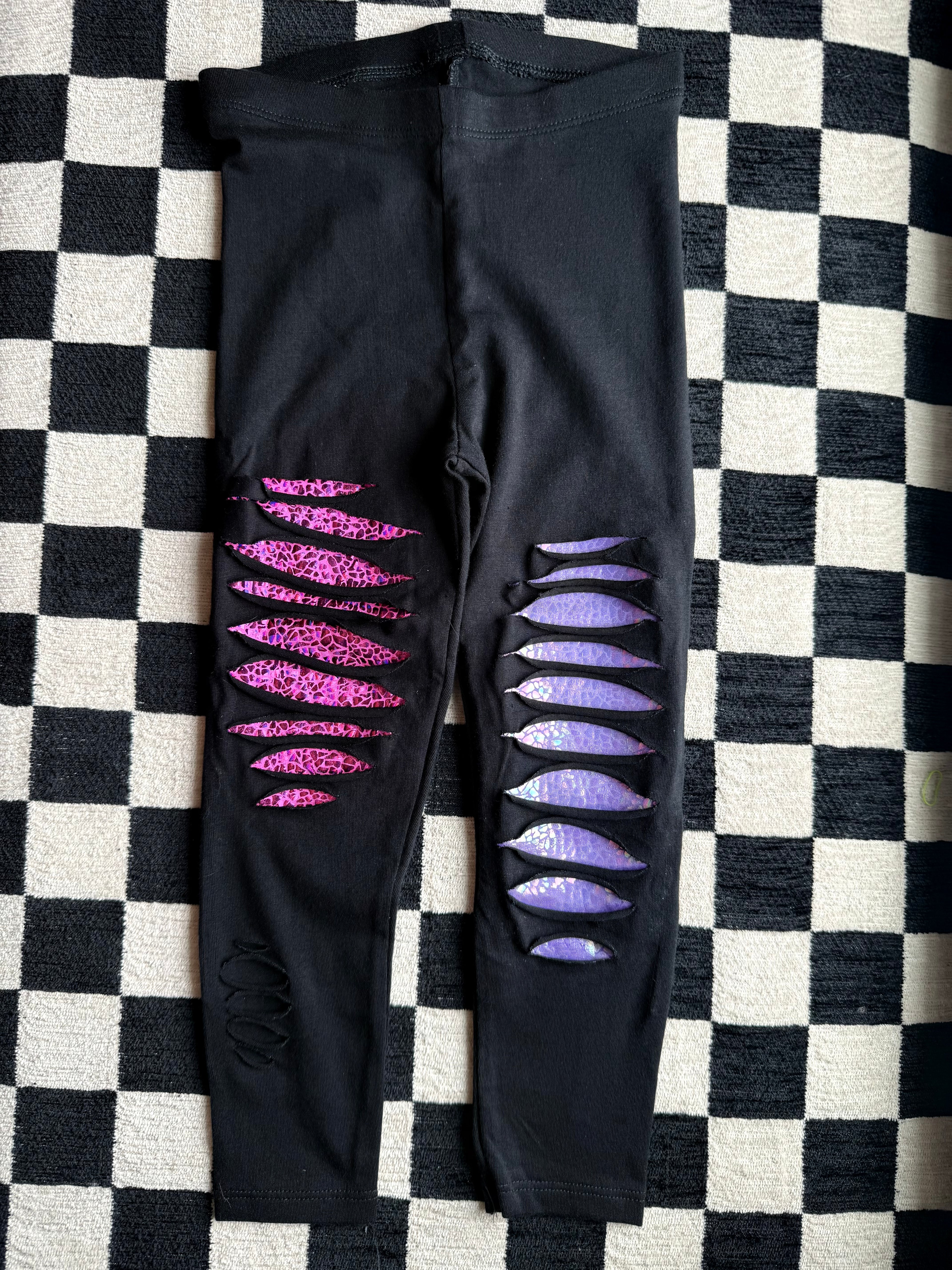 3T Two tone Shredded Leggings